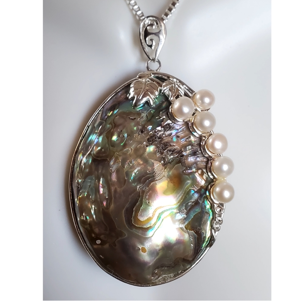 Fresh Water Pearl Abalone Silver Bracelet